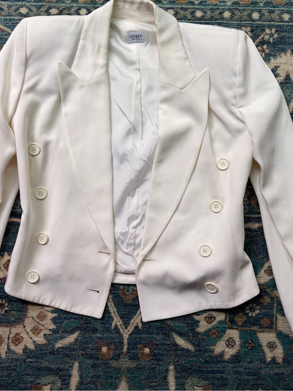 Women's Vintage White Blazer by Rifat Özbek